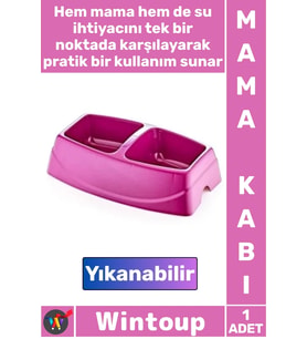 #MamaKabı Dayanıklı Plastik Evcil Hayvan Kedi Köpek Su Kabı Ergonomik Şık İkili Küçük Mama Kabı