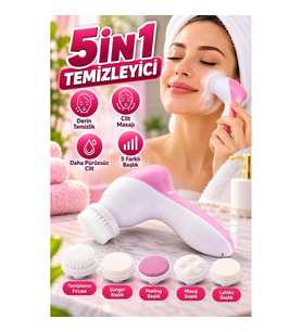 5 İn 1 Temizleyici Yüz Masaj Aleti Cilt Bakım ve Yüz Temizleme Seti