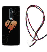 Oppo Reno 2Z 4 Lite 4 Pro 5 6 7 A31 Kılıf Boyun Asklı Rasta Silikon Plane Heart 1721