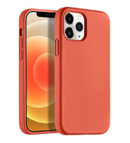 iPhone 12 Pro 6.1'' Lansman İçi Kadife Soft Touch Silikon Kılıf Turuncu