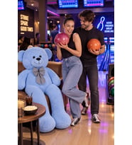 Pandamkee 140 Cm Sevgiliye Özel Hediyelik Ayı (Mavi)