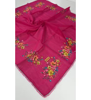 Eripek Oyalı Organik Pamuklu Yazma 0606131 (Fuşya-Pembe)