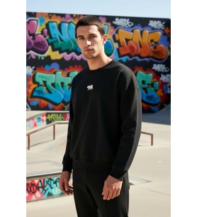 Erkek Bisiklet Yaka Standart Kol Oversize Fit Sweatshirt Fonksiyonel Dayanıklı Kaliteli Şık