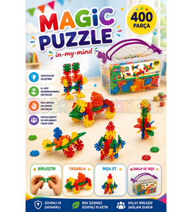 Magic Puzzle Lego (400 Parça) - Sihirli Puzzle- Küçük Bloklar - Sihirli Legolar Oyuncak