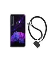 Samsung Galaxy A9 2018 Kılıf Silikon Desen Boyun Askılı Purple Mountain 1640