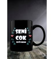 SENİ ÇOK SEVİYORUM TASARIMLI KUPA BARDAK