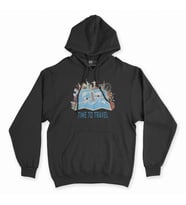 Seyahat Haritası Siyah Kapşonlu Sweatshirt Hoddie