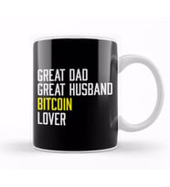 Great Dad Husband Bitcoin Lover Kupa Bardak Porselen