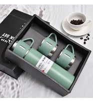 Aliyosso Paslanmaz Çelik Termos Set Yeşil 500 ML