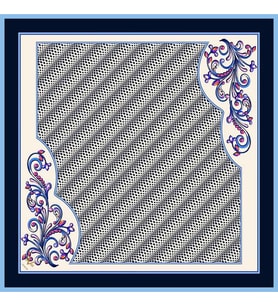 Geometrik Desen Black Seri Twill Eşarp Eşarp Askısı ile Birlikte 90x90 cm Açık M