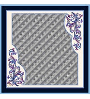 Geometrik Desen Black Seri Twill Eşarp Eşarp Askısı ile Birlikte 90x90 cm Açık M