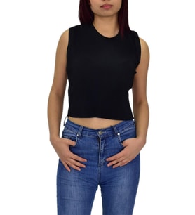 Kadın Askılı Fitilli Crop BGL-ST04298 (Siyah)