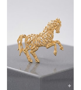 Kadın At Model Gold Detay Broş