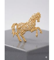 Kadın At Model Gold Detay Broş