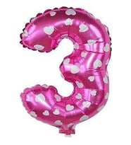Akın Hediyelik 3 Rakam Pembe Folyo Balon 16 Inc 36 cm