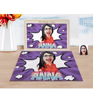 BK Gift Kişiye Özel İsimli Kadın Karikatürlü 1000 Parça Profesyonel Puzzle-1