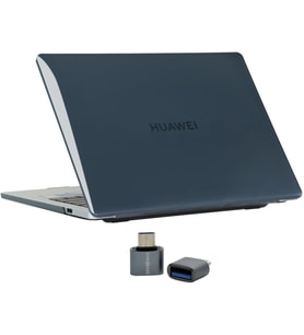 Huawei MateBook 16 ve 16s Kılıf Uyumlu Kristal Parlak Şeffaf Sert Hard Case İnce Hafif Çizilme Koruma 2021-2023 16 inç Siyah