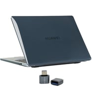 Huawei MateBook 16 ve 16s Kılıf Uyumlu Kristal Parlak Şeffaf Sert Hard Case İnce Hafif Çizilme Koruma 2021-2023 16 inç Siyah