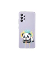 Samsung Galaxy A13 ile Uyumlu Splash Panda Tasarımlı Şeffaf Silikon Kılıf