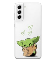 Samsung Galaxy S21 FE Uyumlu Baby Yoda Tasarımlı Şeffaf Telefon Kılıfı