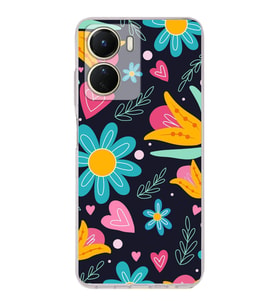 PrintiFy Vivo Y16 ile Uyumlu Retro Color 1  Kamera Korumalı Şeffaf  Kılıf