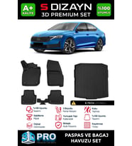 Skoda Octavia 4 A8 E-Tech 3D Pro Havuzlu Paspas ve Bagaj Havuzu Seti (2'li SET) 2024 Üzeri A+ Kalite