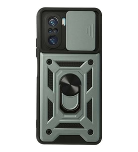 Poco F3 Kılıf Pars Lens Yüzüklü Silikon - Yeşil
