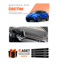 TOYOTA CHR (2016-2022) Uyumlu Torpido Koruma Örtüsü Oto Kılıfı - Siyah Bej