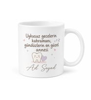 Diş Çıkaran Bebek Annesi Uykusuz Geceler Esprili Kupa Bardak Hediye