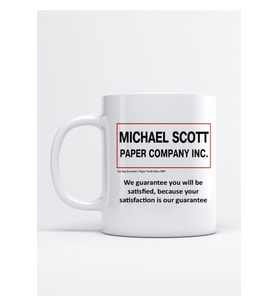 Michael Scott Paper Company Dunder Mifflin We Guarantee The Office Kupa Bardak