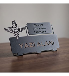 Kişiye Özel Doktor Metal Masa İsimliği Genel Cerrahi Uzmanı Klinik Ofis Yeni İş Hediyesi