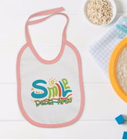 BK Kids Kişiye Özel Pembe Bebek Mama Önlüğü - Model 140