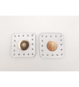 Angel Çanta Aksesuar Beyaz Gerçek Derili Kare Mıknatıslı Çıtçıt Light Gold Metalli