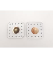 Angel Çanta Aksesuar Beyaz Gerçek Derili Kare Mıknatıslı Çıtçıt Light Gold Metalli