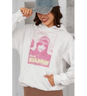 Billie Eilish Baskılı Unisex Oversize Şarkıcı Hoodie