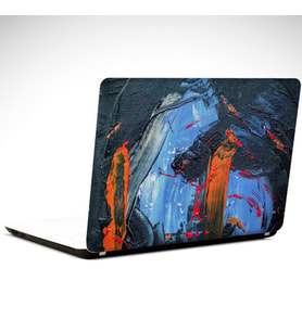 Turuncu Boya Fırçası Soyut Laptop Sticker 17 inch (39X27CM)