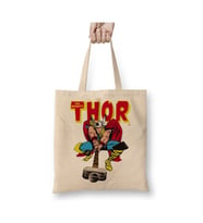 The Mighty Thor Beyaz Bez Çanta Uzun Saplı Alışveriş Çantası Plaj Çantası