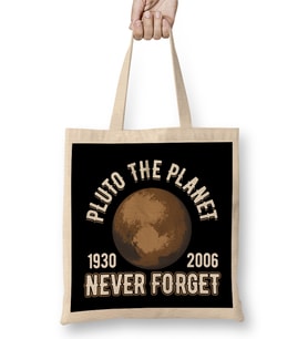 Pluto 1930 2006 Never Forget Planetary Science Bez Çanta Uzun Saplı