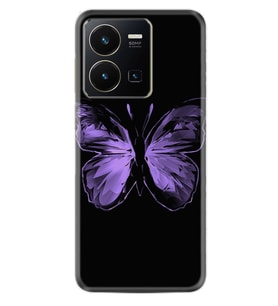 Vivo Y22 Kılıf Resimli Desenli Silikon Platinium Series Black Butterfly 1879