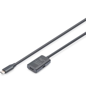 USB 3.2 Gen 1 Uzatma Kablosu – 5 m – USB-C Fiş Soket – Tekrarlayıcı USB Kablosu Tak ve Çalıştır – 5 Gbit/s'ye kadar – USB üzerinden güç kaynağı – Siyah