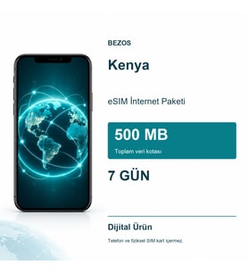 Kenya eSIM İnternet Paketi 500 MB 7 Gün