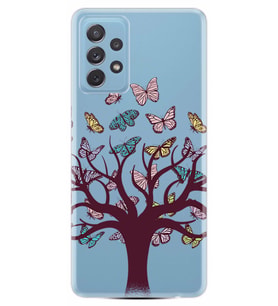Kılıfland Samsung Galaxy A52 Kılıf Silikon Resimli Kapak Butterfly Tree Stok 833
