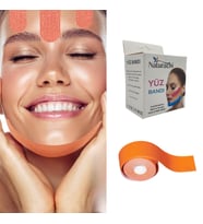 Beauty Tape Yüz Yogası İçin Face Tape Yüz Germe Bandı Turuncu Renk