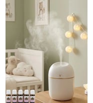 Kompakt Mini Hava Nemlendirici 5 Esans Hediyeli LED Işıklı USB Aromaterapi Cihazı