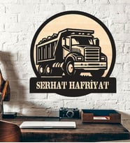 Kamyon Temalı Ahşap Duvar Tablo