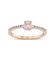 0.55 Karat Laboratuvar Pırlanta Morganite Yüzük - HRD Sertifikalı