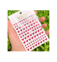 Kırmızı Kalpli Tırnak Sticker