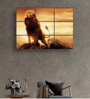 Aslan Baskılı 9 Parçalı Puzzle MDF Tablo