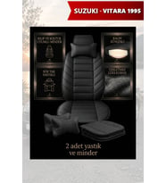 suzuki vitara 1995 Koltuk ve Kılıf uyumlu Lüks Siyah Minder Yastık 2 Minder 2 Yastık
