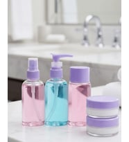 Taşınabilir 5’li Seyahat Banyo Seti Şeffaf Kozmetik Kapları